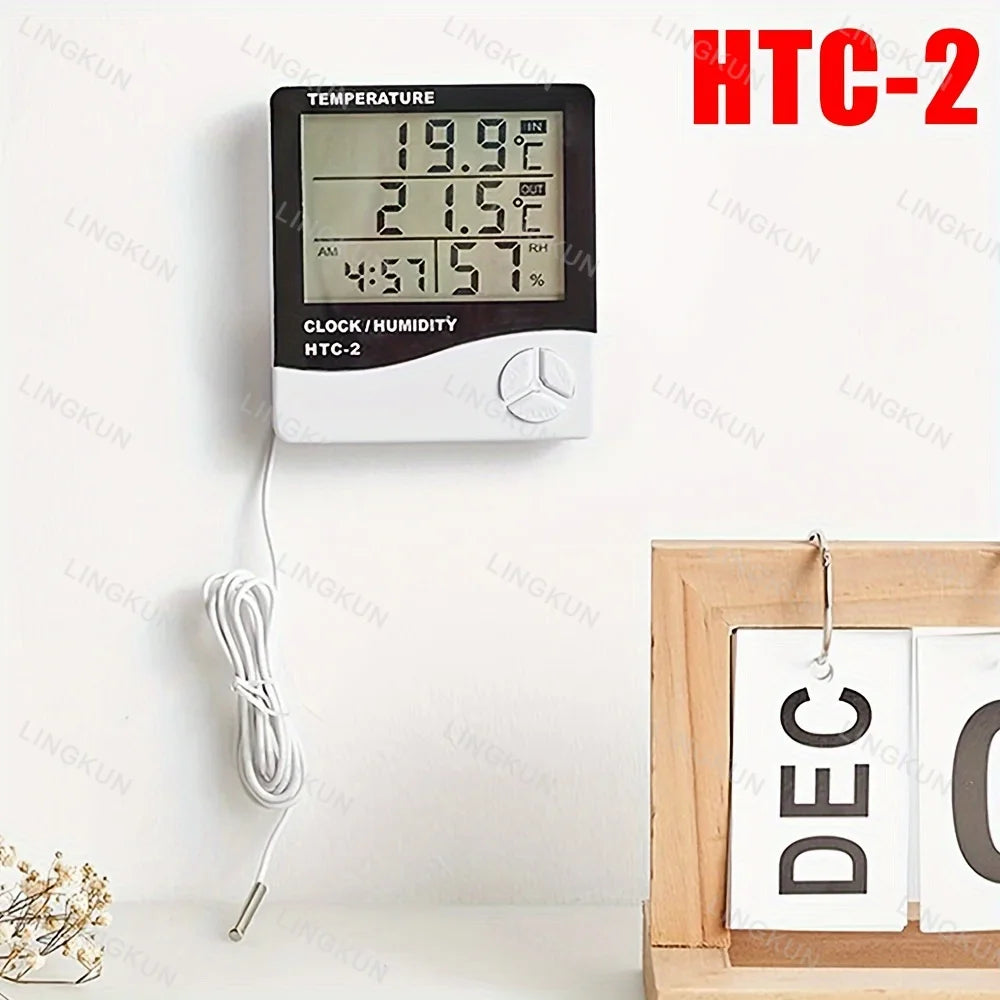 Smart Digital Thermo-Hygrometer – 4-in-1 Weather Station & Alarm Clock