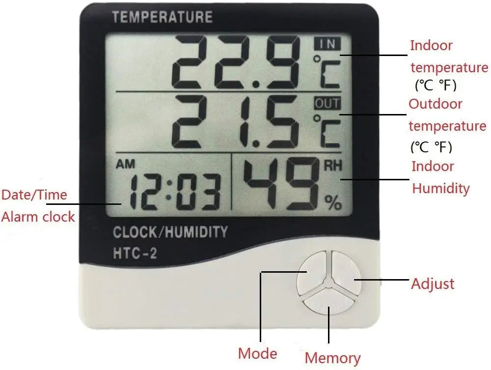 3-in-1 Digital Weather Station & Humidity Monitor