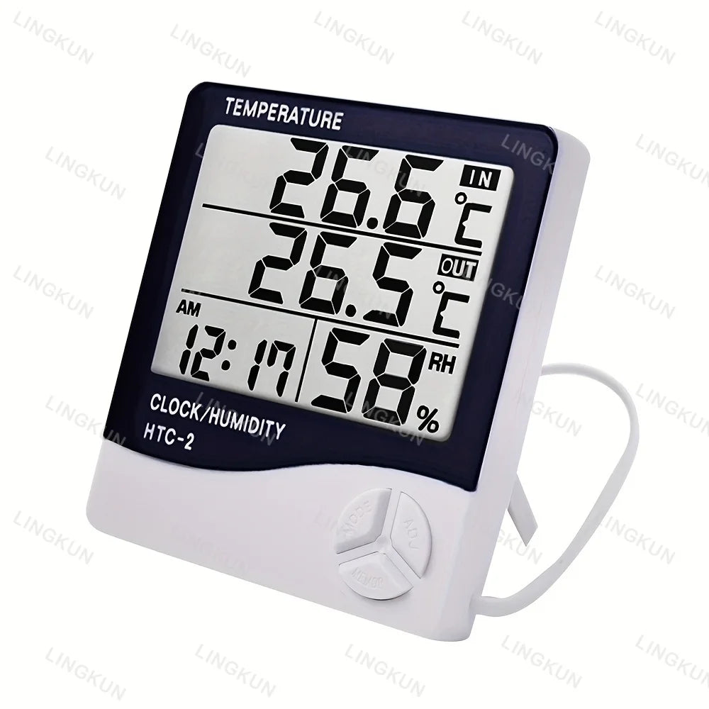 Smart Digital Thermo-Hygrometer – 4-in-1 Weather Station & Alarm Clock
