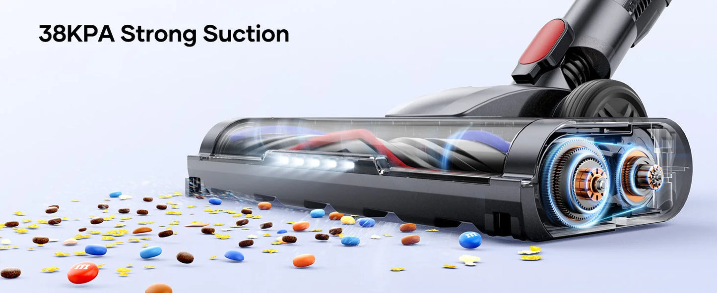 Laresar V10 Lite 38000Pa Cordless Vacuum Cleaner Handheld Strong Suction Button Smart Home Appliance for Carpets Hair 45 Mins