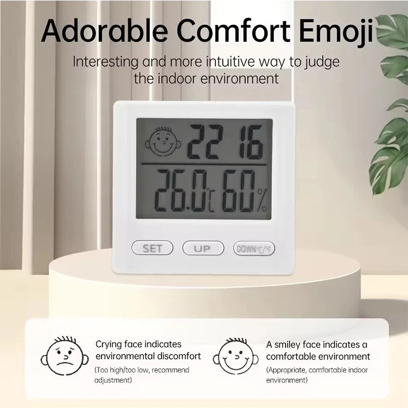 Smart Digital Thermo-Hygrometer – 4-in-1 Weather Station & Alarm Clock